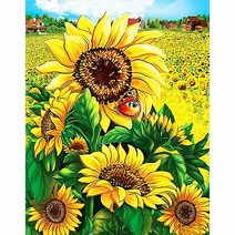 히여 보석 십자수 DIY 패키지 3D 90여종 도안 소형 중형 대형 시리즈, 1세트, 06. 해바라기 BH-203