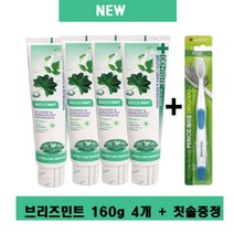 [공식몰] 덴티스테 치약 브리즈민트 + 칫솔 구성 - 무색소 무불소 입냄새 구취 제거, 3. 본품160g 4개 + 이중모 칫솔
