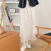 하비추천 캐주얼 데끼 코튼 밴딩 롱 스커트