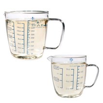 MASI 피렌체 내열유리 계량컵 손잡이 비커 이유식 눈금컵 용량선택, 5OOmI