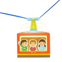 왔다갔다 케이블카놀이(4인용) 미술재료 유아미술 어린이집수업 집에서할수있는놀이, 본상품