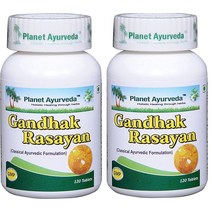 Gandhak Rasayan Tablets - 2 Bottles (Each 120 Tablets 500mg) - Planet Ayurveda (in USA)