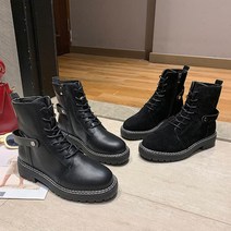 ridh379 빈티지 버클 캐주얼 여성 4cm 하이탑 워커