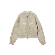 MATIN KIM POCKET POINT WASHED LEATHER JUMPER IN IVORY MK2377JP034M0IV 304253