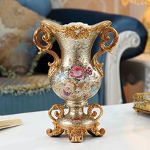 북유럽 거실 인테리어 황실 꽃병 화기, 한귀 꽃병에 블루 플라워 6묶음