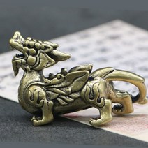 정원 해태 조각상 미니 해태 모형 좋은기운 인테리어 동상 테라스 장식, 황금