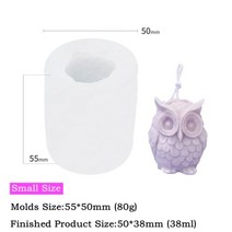 몰드 초 캔들 수제 양초 비누 만들기 왁스 몰드 향기 나는 양초 몰드 3D 올빼미 모양 실리콘 주조 몰드 수공예 홈 데코, 2
