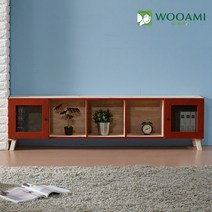 [우아미아이] [우아미가구]브리코 원목1단 도어형 거실장1750, 색상:그린