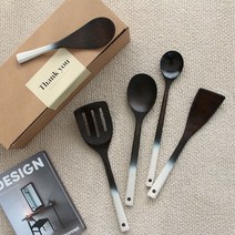 고급 옻칠 조리도구 5종 세트 나무석삼 나무밥주걱 나무사선주걱 나무국자