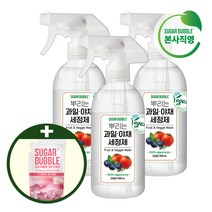 슈가버블 뿌리는 과일야채세정제 500mL (+섬유리필 플라워블룸280mL 추가증정), 3개