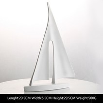 감성 인테리어 소품샵 펜트하우스 굿즈 동상 액세서리 요트 입상 현대 요트 추상 조각 책상, 큰 흰색