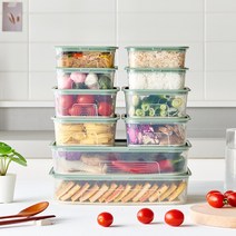 이지앤프리 프레쉬 명절 채반 보관용기 14P 세트, 3000ml 2개+1250ml 4개+400ml 8개