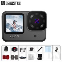 CERASTES 와이파이 손떨림 방지 액션 카메라 리모컨 스크린 방수 스포츠 프로 드라이브 녹음기 4K60FPS, 01 V9_02 64G