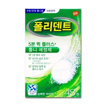 폴리덴트 5분 퀵 플러스 틀니세정제 48정, 1개