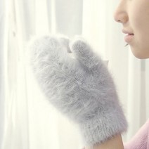 여자를위한 1 쌍 토끼 양모 장갑 여자 가을 겨울 편안한 토끼 양모 장갑 야외 귀여운 부드러운 숙녀 장갑