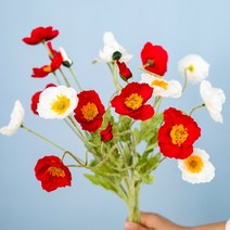 조화 조화 양귀비 미인 장식 서양 국화 거실 모델하우스 꽃꽂이 세트 소품 6가지 가격, T05-3화이트 3레드