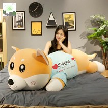 엄청큰인형 시바견모찌인형 대형강아지 대왕, 작은 선녀 큰 눈 귀엽고 노란 시바 대신 카드 써줘, 1.7m【여신사랑】【장미꽃 선물】