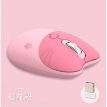 무선 무소음 게이밍 버티컬 마우스 2.4G 광학 귀여운 고양이 만화 음소거 컴퓨터 인체 공학적 미니 3D 오피스 아이 소녀 선물 PC 노트북, Pink