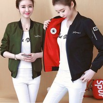 여성용 STAR 패치 양면 블루종 점퍼
