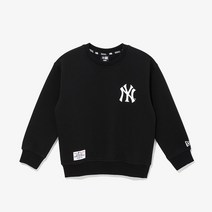 [뉴에라 키즈] 13371336 MLB 그리드 로고 뉴욕 양키스 맨투맨 블랙 아동맨투맨