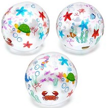비치공 만들기재료 투명공 스티커 비치 붙여만들기-바다 5개묶음 비치볼