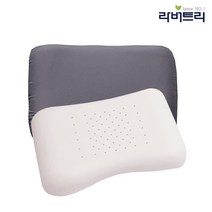 [라버트리] 천연라텍스 땅콩형 기능성베개 +겉커버포함, 전체색:극세사그레이