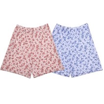 쾌적한기분 꽃무늬 엄마선물 여름 5부파자마바지 차박 실내복 여행 출장 홈