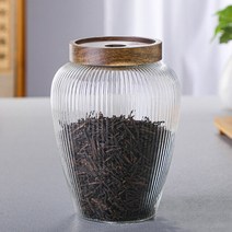 커피보관통 분쇄 원두 커피 보관용기 진공 밀폐용기나무 뚜껑 유리 밀폐 용기 주방 보관 병 식품 곡물 퓨어, 02 B-1100ML