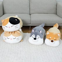 메세 모찌모찌 대형 메가사이즈 고양이 바디필로우 인형 허리 등 쿠션, 1개