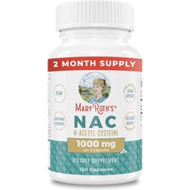 나우푸드 nac 영양제 NACC nacl MaryRuth Organics 영양 보조제 캡슐 N-아세틸 시스테인 2개월분 1인분당 NAC 1000mg 비건 비GMO 글루텐 프리 12, [01] 60.0인분 (1팩)