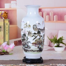 ZZJJC 창우 도자기 화병 거실 꽃꽂이 집 술장식 공예, 37CM * 17CM * 12CM, 황산천의 아름다운 빛깔의 동과.