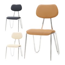 인더스트리얼 의자 카페 의자 네일숍 인조가죽 체어 3 color, 블랙, 1개