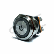 LB22C-P20F P20Z-E+ 3색 전원+링 푸쉬 락 버튼 메탈 방수 LED 스위치 15A, BLUE, LOCK, AC 220V