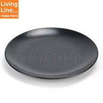 Kitchen 업소용 원형 블랙 뷔페 접시 고급 한식 일식 플레이팅 요리 접시, 원형 체크블랙 접시 - 7801, [ 1개 ]