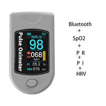 블루투스 4.0 HRV 손가락 산소 농도계 끝 맥박 전문 혈액 포화도 측정기 SPO2 P, 01 Gray English  manual