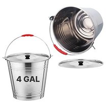 Skywin 뚜껑이 있는 금속 캔 - 무거운 하중을 위한 내구성 15 1L(4갤런) 버킷 환경 친화적인 쓰레기통 플라스틱의 안전한 대체품(2), 2