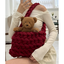 벨벳 무지 베이직 자이언트얀 빅얀 루피 핑거니팅 손 뜨개질 1kg 500g, [1kg] 베이직 자이언트얀 (샌드베이지)