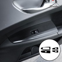 [브레든] 기아 더뉴 K3 차량용품 윈도우패널 튜닝 카본스티커 악세사리, 카본유광블랙