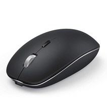 Nasuque 충전식 블루투스 마우스 노트북 맥북 윈도우용 듀얼 모드 2.4GHz 무선 블루투스 마우스-블랙