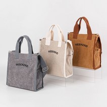 오너클랜 / 여성가방 코듀로이 사각 쉐입 자수 크로스백 데일리백