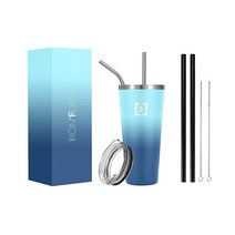 IRON °FLASK 클래식 텀블러 - 946.4ml(32온스) 진공 단열 스테인리스 스틸 핫 콜드 이중 벽 보온 여행용 머그 워터 메탈 캔틴 윈터 화이트, 32 Oz, Blue Waves, Blue Waves
