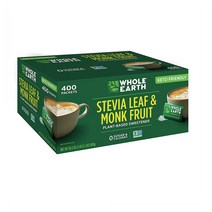 Whole Earth 홀얼스 스테비아 몽크푸르트 Sweetener Stevia Leaf & Monk Fruit 400개입 800g, 1)1박스