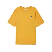 헤지스 남성 옐로우 피즈크루 스몰로고 티셔츠