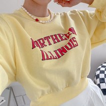 모노치코 봄컬러 노스 러블리 크롭 맨투맨