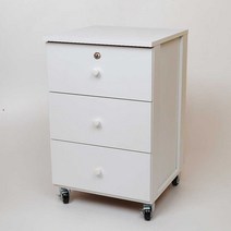 블루밍가구 400 3단 400 2단 서랍장 이동식서랍장 열쇠서랍장 잠금장치 3단 2단 협탁 틈새수납장 미니수납장(B402 B403), B403화이트B(잠금장치1개+철레일)