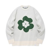 커버낫 남성 니트 클로버 크루넥 아이보리