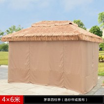 야외바베큐장 팔각정 조립식 정자 원두막 파라고 펜션 야외 전망대 안뜰 농가 마당 인터넷 연예인 텐트 모피 잔디 파빌리온 명승지 짚 초가 천막 14, 46 초가지붕 + 거즈 커튼 또는 천
