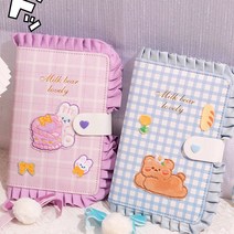 레이스 체크 6공 다이어리꾸미기세트 육공 다꾸 만년 일기장, 퍼플하트