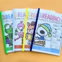 4계절들 Reading Fluency Comprehension 읽기 이해력 워크북 글쓰기 배우기 작업 계획표 교육 실습 영어책 교육적 아이들, 4 book (120 pages)