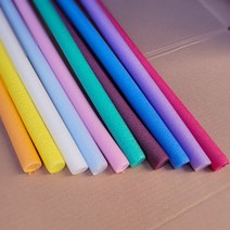 칼라 원형/꽃모양 백업 2~5cm 두께 2M길이 스치로폼막대 가래떡, 4cm(꽃잎단면), 4cm 육각 주황 2M